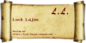 Lock Lajos névjegykártya